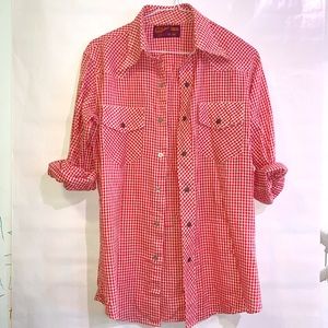 Vintage 1970’s Landlubber red plaid button down